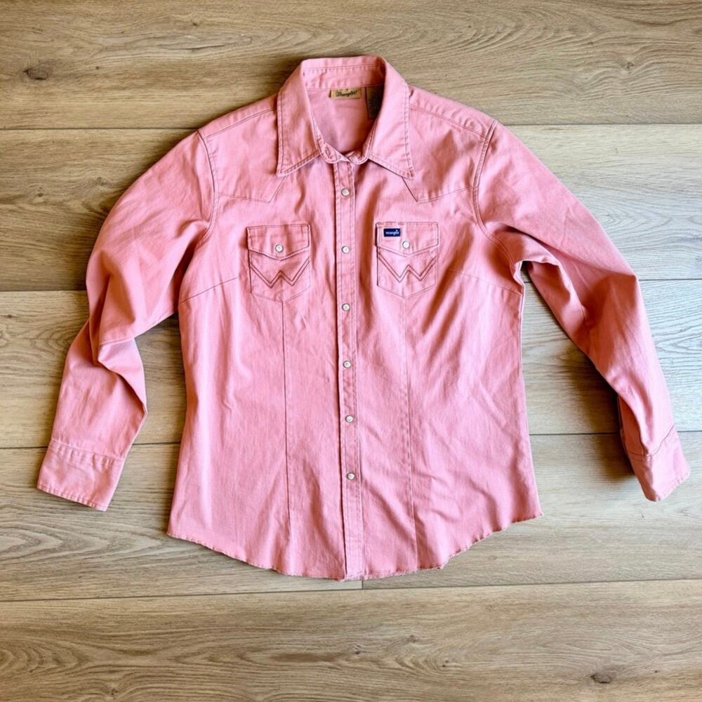 Wrangler Western Pearl Snap Shirt Button Front Cotton Blend NWOT